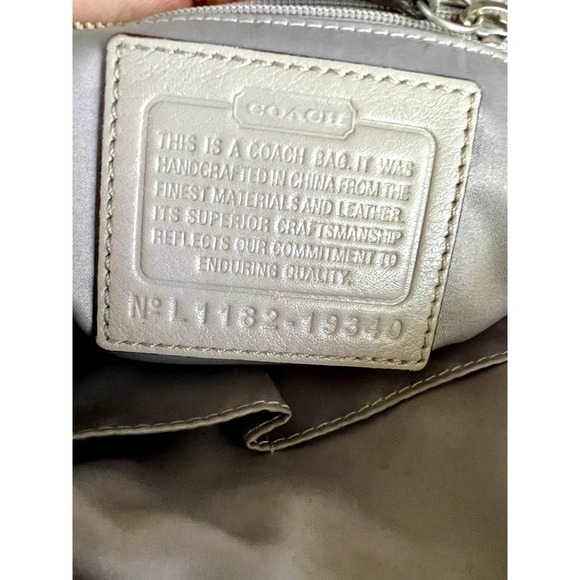 Coach cream, tan, gold and silver canvas handbag - Picture 5 of 8